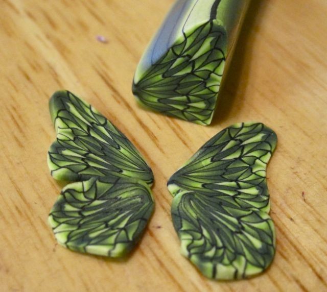 крылышки бабочки из полимерной глины